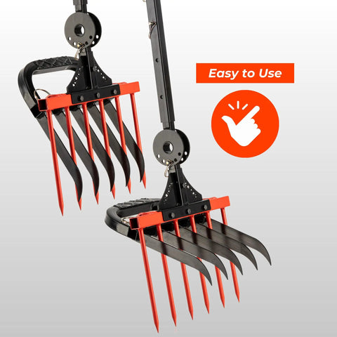 Broad Fork For Gardening Portable Ergonomic Garden Tool Cultivator Tiller With Eleven Sharp Tines in use