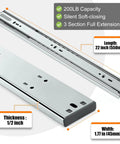The Real Deal Heavy Duty Soft Close Drawer Slides 22 Inch Full Extension With Hydraulic Damper And Rust Resistant Zinc Plated Finish for quiet closing.