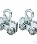 Four Wheel Trolley Assembly Rollers For Unistrut And Superstrut Channels with heavy duty load and rustproof galvanized steel, 2 Pack