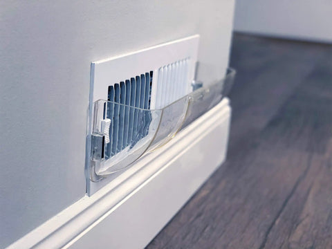 Magnetic Vent Deflector For Heat And Air Adjustable Unbreakable Clear Plastic Floor Or Ceiling Use Fits 10 To 14 Inches 2 Pack