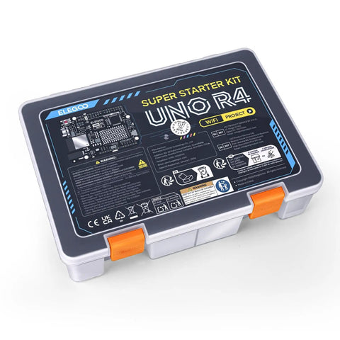 Uno R4 WiFi Starter Kit For Beginners That Plays Nice With Arduino IDE Includes 32 Bit Renesas RA4M1 Processor USB C Connectivity Built In WiFi And Bluetooth 8x12 LED Matrix Qwiic Connector For STEM Projects And Hands On Learning, plastic case