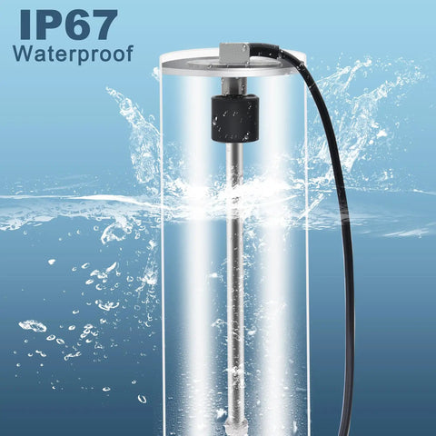 240-33 Ohm Marine Fuel Sending Unit for 12 Inch Gas Tank Gauge Sensor in SUS316 Stainless Steel showcasing IP67 waterproof design