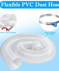 Badass Four Inch Dust Collection Hose 10 Foot Flexible PVC Fume Extractor Tube with clear design and clamps for easy sawdust removal.