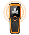 Advanced 5-In-1 Wall Scanner Stud Finder For Quick Dead-On Detection Of Wood Studs Metal Joists Pipes And Live Wires In Walls And Ceilings For DIYers And Pros Orange orange handheld scanner with display