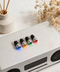 Four Pack Waterproof Stage Indicator Lights LED Panel Lamps, IP65 Weatherproof Green Pilot Signals for Live Sound, DJ Booths, and Outdoor Venues, Durable Plastic and Metal Housing, four colored panel lights