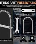 Experience secure, corrosion-resistant mounting for trailers and boats with this 4-set M6 U-bolts kit displayed in parts and assembly.