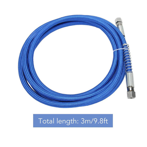 9.8 Ft Heavy Duty High Temperature Silicone Steam Hose For All Steam Irons Blue 0.7 MPa High Pressure Steam Tube coiled view