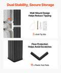 Beefy Heavy Duty Industrial Metal Storage Shelving Unit wall-mount anti-tip kit and plastic foot pads detail