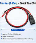 Heavy Duty Fifty Amp Extension Cable Eight Awg Connector compatible with Ecoflow Delta, 41-inch length, 8AWG copper core.
