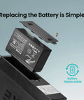 Must-Have 625VA 360W UPS Battery Backup with AVR showing simple battery replacement process