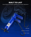 Orion Motor Tech brake pad spreader, universal caliper piston compressor tool with 2 hanger hooks, blue steel