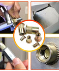 500 Piece Rivet Nut Kit Carbon Steel Threaded Inserts Galvanized Set displayed with installation example
