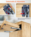 Four Pair 9 Inch Undermount Soft Close Drawer Slides With Full Extension And Rear Bracket Hardware Premium Steel Build installation detail showing adjustable features.