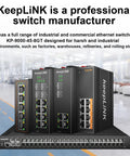 Industrial 8 Port Gigabit DIN Rail Switch Unmanaged With IP40 Protection and KeepLiNK branding