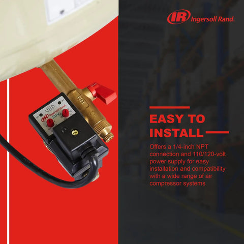 Electronic Drain Valve With Auto Timer For 110 To 120 Volt Systems Quarter Inch NPT Fittings, easy to install.