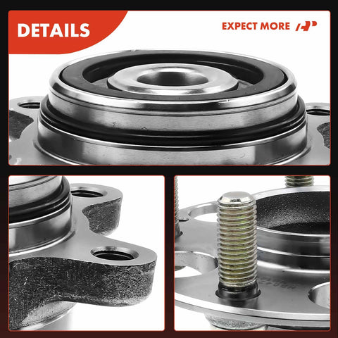 Close-up of Rear Wheel Bearing And Hub Assembly 5 Lug Compatible With Honda Civic 2012, showing pre-greased bearings and studs