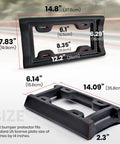 2.3 Inch Thick Rubber License Plate Bumper Guard With Screws Included Front Bumper Protector dimensions shown