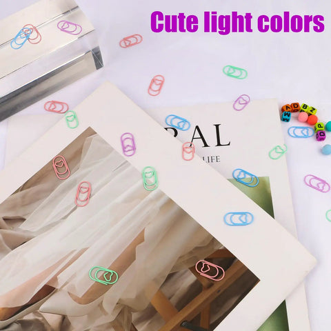 80 Pcs Heart Shaped Paper Clips Metal Journaling Clamps Colorful Cute Clips For Women Creative Organization And Note Sorting Decor displayed