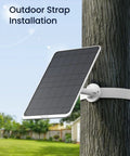 12W Solar Panel For Wireless Battery Cameras Outdoor on tree with strap installation