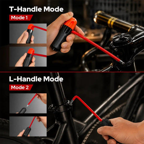 Top Tier 28-Piece Color-Coded Hex Key And Torx Wrench Set With Magnetic Ball Ends For SAE Metric Bolt Fixin' Plus T-Handle Speed Wrench Tool Kit Perfect For Guys Who Like Pro Gear, red T-handle and L-handle use