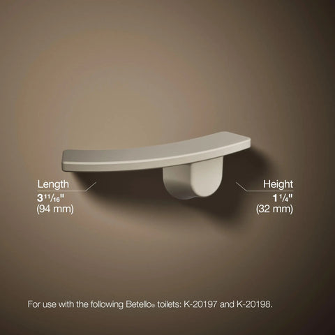 Betello Left-Hand Trip Lever In Vibrant Brushed Nickel Finish For Toilets Compatible With K 20197 And K 20198, side view