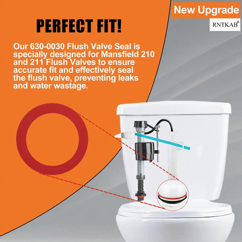630-0030 Toilet Flush Valve Seal For 210 To 211 Toilets Upgrade Kit, silicone seal on Mansfield toilet tank