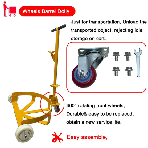 Hella Sturdy Steel Drum Dolly Cart Featuring Smooth Rolling Poly Wheels For No Sweat Hauling Of 55 Gallon Barrels And Heavy Tools Built Tough For Everyday Grind