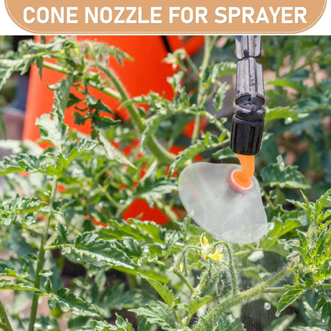 Transparent Windproof Spray Nozzles With Drift Guard For Agricultural Electric Sprayers in action watering plants