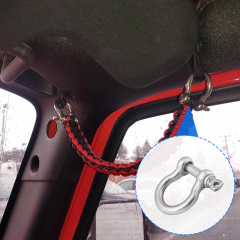 25 Pack One Quarter Inch 304 Stainless Steel D Ring Shackles Set For Outdoor Adventure And Recovery Traction Wire Heavy Duty Bow Shape Anchor Shackles Six Millimeter Tough As Nails Gear For Camping Hiking Off Road in vehicle interior