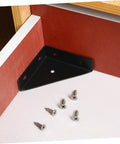 Built Tough 40 Pack Heavy Duty Corner Brackets Cold Rolled Steel Right Angle Triangle Shelf Supports in black with screws.