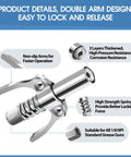 Front view of metal grease gun coupler with dual-arm design, springs, for all 1/8 NPT grease guns