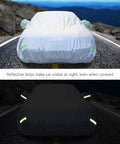 Weatherproof Car Cover for Sedans Up To 200 Inches With Door Zipper, UV And Snow Protection, reflective strips