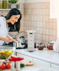 Pop Up Power Outlet With Wireless Charger Automatic Lift 3 Outlets And 2 USB Ports 10W Fast Wireless Pad 4 Inch Recessed Countertop in Kitchen