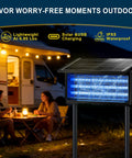 Solar USB C Bug Zapper Outdoor Mosquito Trap With 9600mAh Battery 365 To 395 Nanometers UV Light by campsite
