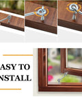 Badass Heavy Duty Two Inch Swivel Eye Latch Set Of 8 Secures Exterior Garden Gates Wood Doors and Fences With Rust Proof Black Mounts Fastened Tight For Tough All Season Use installation steps shown on wooden frame.