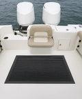 Outdoor Scraper Floor Mat 3 By 5 Ft Natural Rubber Durable Shoe Scraper With Beveled Edges on a boat deck