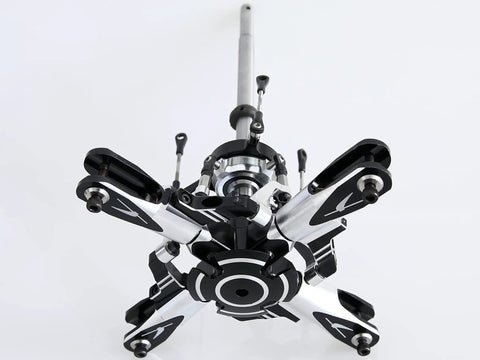 T Rex 600 DFC 4 Blade Flybarless Rotor Head Kit For Trex 600 RC Helicopter Replacement Part, durable alloy build, close-up view