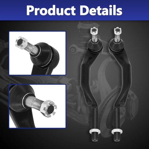 Front Outer Tie Rod End Kit for Left and Right Steering, 16mm Thread Driver and Passenger Sides, OE OEM Compatible Replacement for Precise Handling, Beefed Up Durability, Road Ready, Easy to Install - black steel tie rod ends