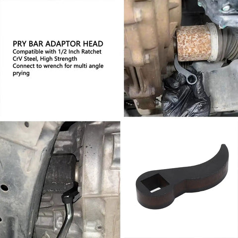Ultra Compact Pry Bar Wrench Adapter Head For One Half Inch Drive Ratchets Half Shaft Adapter Tool in car repair use