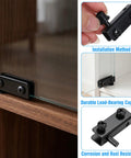 Heavy Duty Glass Door Hinge Sets With Rust Resistant Heavy Gauge Iron, Smooth Pivot Hardware For Cabinets And Shelves, showing installation method.