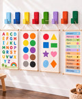 Fresh Rainbow Wooden L Shaped Wall Hooks Eight Pack With Adhesive Pads And Screws Vibrant Multicolor Storage Rack For Kitchen Or Entryway Pretty Sweet Finish Totally Rad Quality displayed with colorful educational charts.