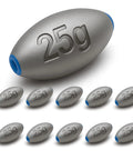 Heavy Lead Egg Sinker Weights For Bottom Rigs And Surf Fishing No Snag Sliding Oval Sinkers For Catfish Bass River And Lake Angling 25g Per Sinker 0.88oz 10 Pack For Longer Casts And Stronger Bottom Holds