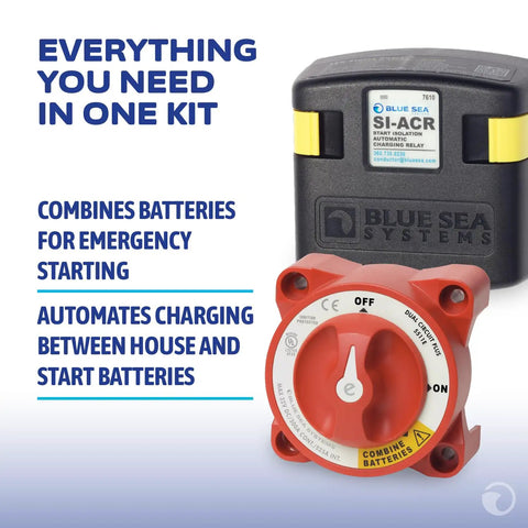 Add A Battery Kit 120A Dual Circuit System With Automatic Charging Relay and Switch for starter and house banks for boats and RVs