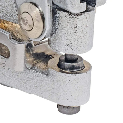 Close-up of Heavy Duty Sheet Metal Hand Punch Tool for Holes Up To Nine Thirty Second Inch, 14 Gauge Capacity showing die