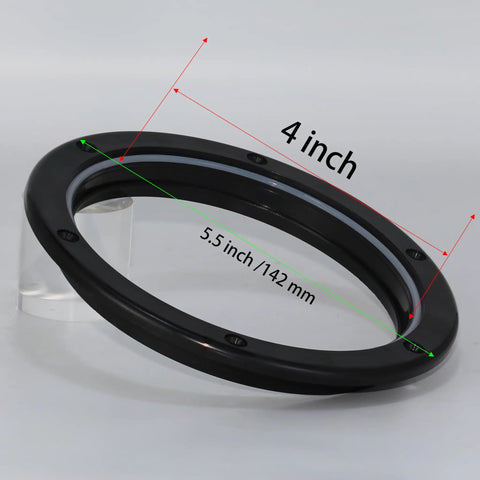 Rock Solid Two Pack Black 4 Inch Round Non Slip Marine Deck Hatch With Detachable Cover And Top Shelf Rubber Seal For Yachts Boats Kayaks And Rv Uv Resistant Abs with measuring indicators.