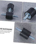 Five Pack Heavy Duty Rubber Vibration Isolators Cylindrical Mounts For Motors Generators Air Compressors Pumps And Equipment Noise Reduction Vibration Dampening Stability Enhancers For Industrial Machinery, black rubber mount with threaded bolt