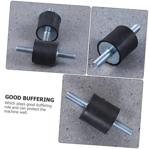 Five Pack Heavy Duty Rubber Vibration Isolators Cylindrical Mounts For Motors Generators Air Compressors Pumps And Equipment Noise Reduction Vibration Dampening Stability Enhancers For Industrial Machinery, black rubber mount with threaded bolt
