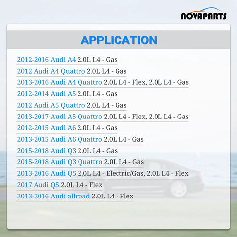 Compatibility chart for PCV Valve Oil Separator Crankcase Vent Valve Kit With Gasket And O Ring Seal For Audi 2012 2018 A4 A5 A6 Q5 Q3 Quattro