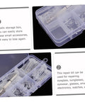 Two Sets Eyeglass Repair Tool Kit With Screws, Nose Pads, And Ear Grips For Quick Fixes Of Glasses, Sunglasses, And Small Electronics, Includes Mini Screwdriver For On The Go Repairs in plastic storage box