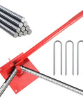 Tubing Bending Hand Tool With Straight Jaw Pliers for ductwork and building projects with mini bender and steel rods.